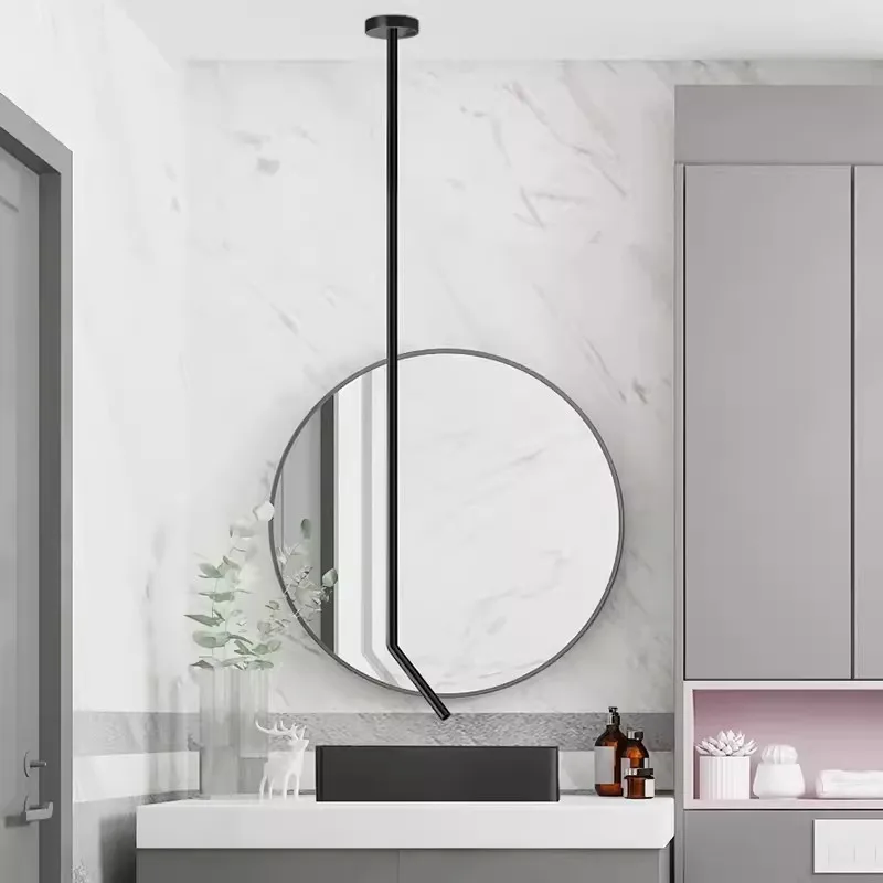 Black Water Drop Shape Ceiling Spout Basin Faucet Brass Lavatory Bathroom Sink Faucet