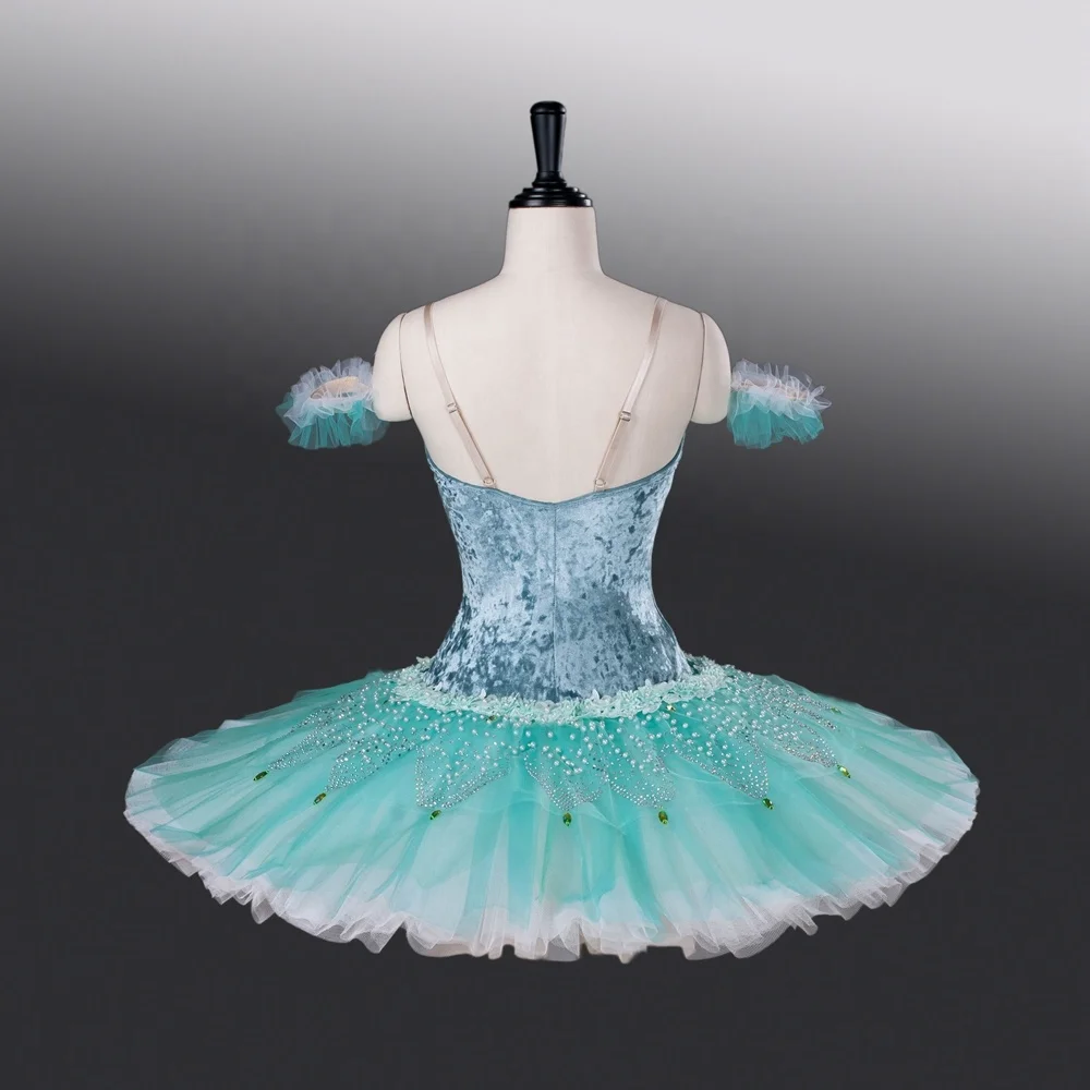 Girls ballet headpiece kid Green Esmeralda Classic Stage Performance Pancake Tutu kids stage customized ballet tutu professional