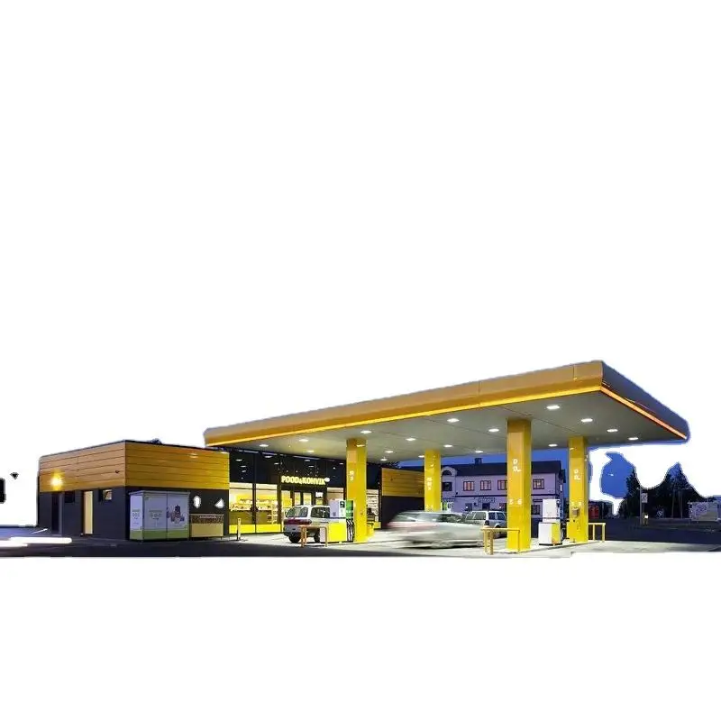 Low Cost Fast Construction Steel Structure Gas Station with Canopy For Sale