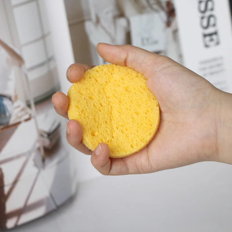 HMU Natural Exfoliation Wood Pulp Cotton Facial Compression Cleansing Sponge Wholesale Eco Friendly Compressed Facial Sponge