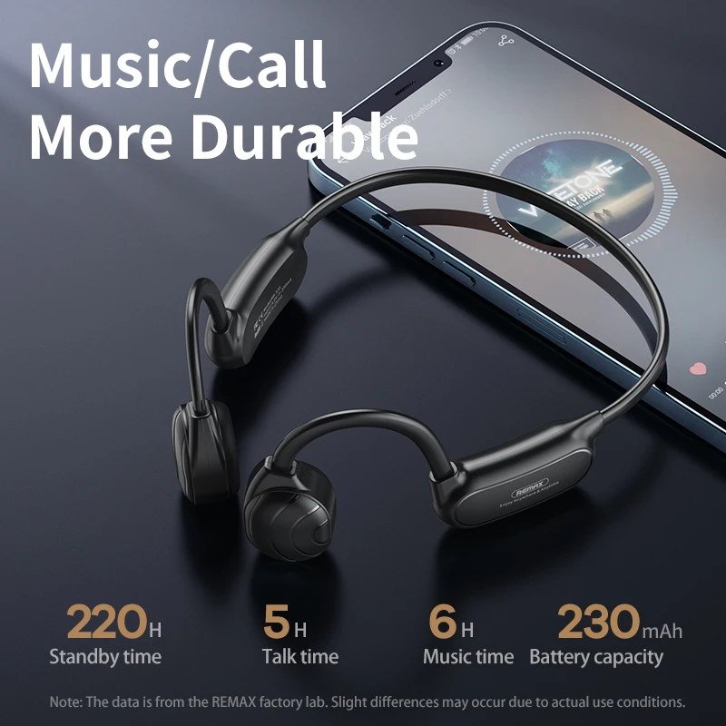 REMAX Ip68 водонепроницаемый плавательный крюк Mp3 открытые спортивные Беспроводная Bluetooth Гарнитура костной проводимости