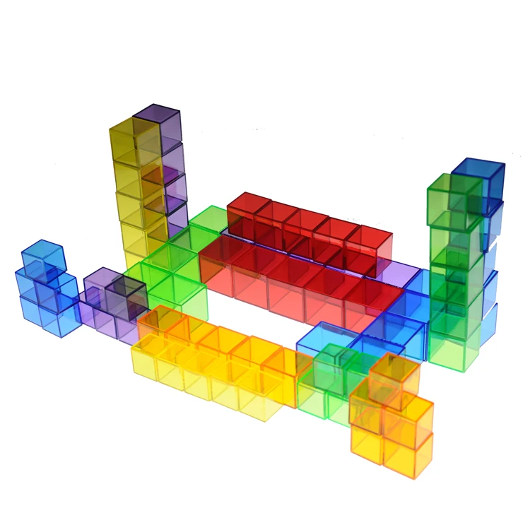 3-Sze Constructive Playthings 90 Pieces Translucent Cube Set Toy For Ages 3 yrs. +