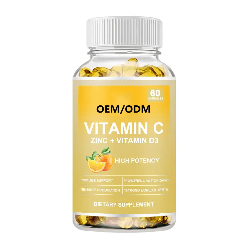 OEM/ODM Service Vitamin C&Zinc&D3 Fish Oil Capsules Vitamin Complex Softgels Dietary Supplement For Bone And Teeth