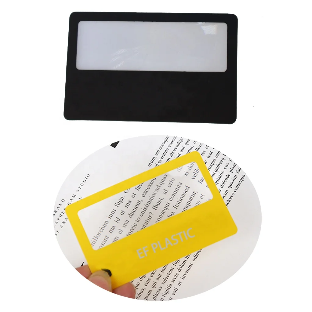 Promotional items plastic small credit card size magnifier magnifying glass card for wallet with logo printing