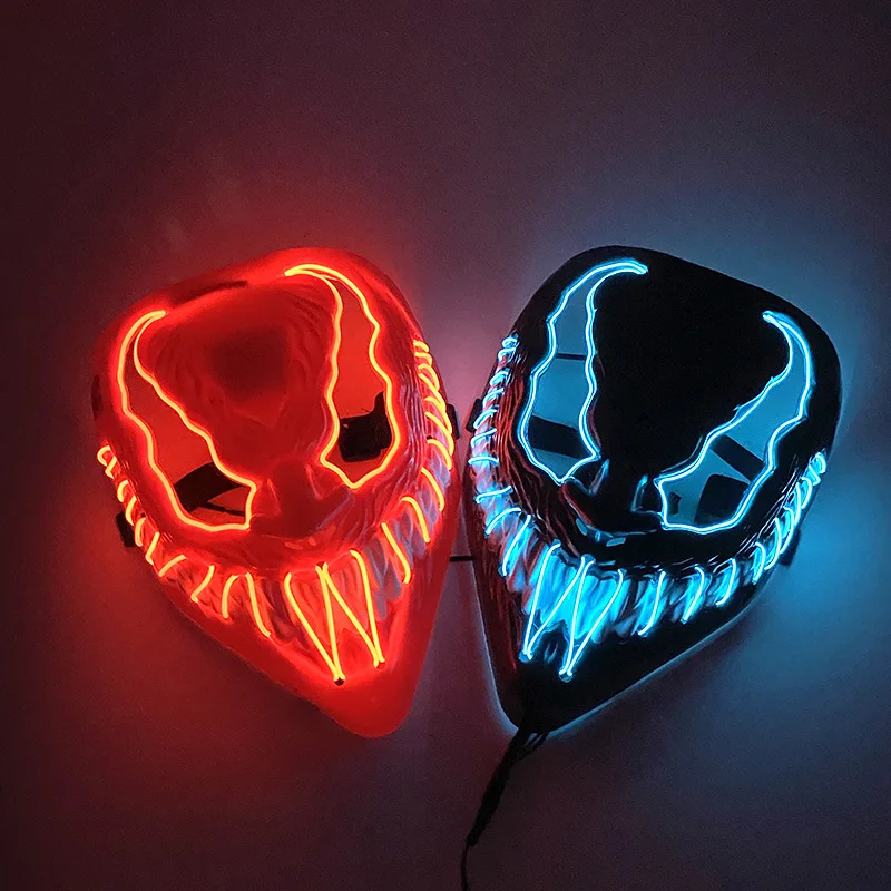 Halloween LED Light Up Mask 3 Lighting Modes EL Wire - Ideal Gift for  Costume Party,Dark and Evil Glowing Eyes Neon Mask