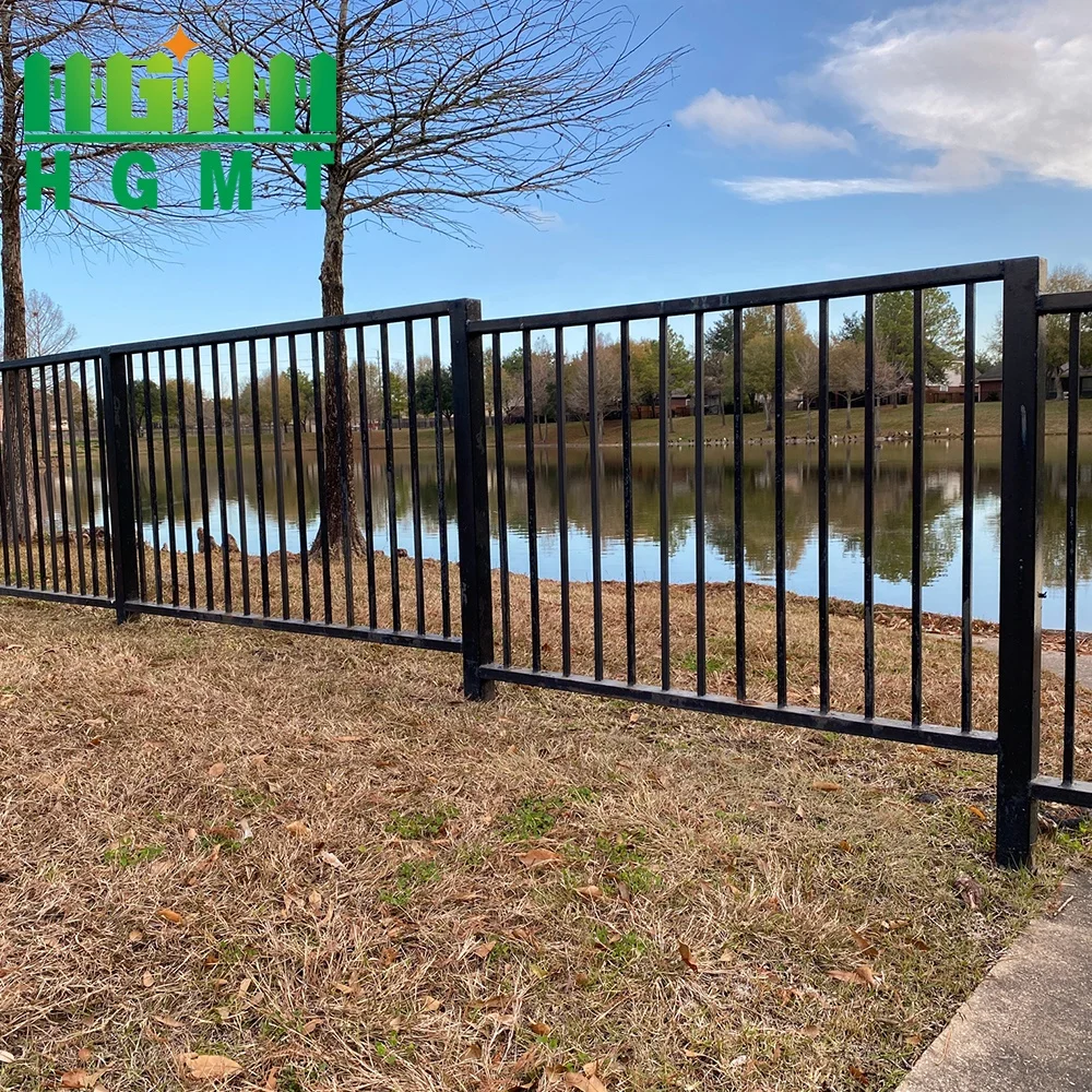 Supplier Wholesale Outdoor Perimeter Fence House Yard Backyard Wrought Iron Or Aluminum Tubular Steel Picket Metal Fencing