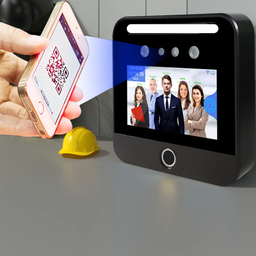 4G Dynamic Facial Recognition and Fingerprint Swiping Attendance and Access Control Machine All-in-One Time Recording Device