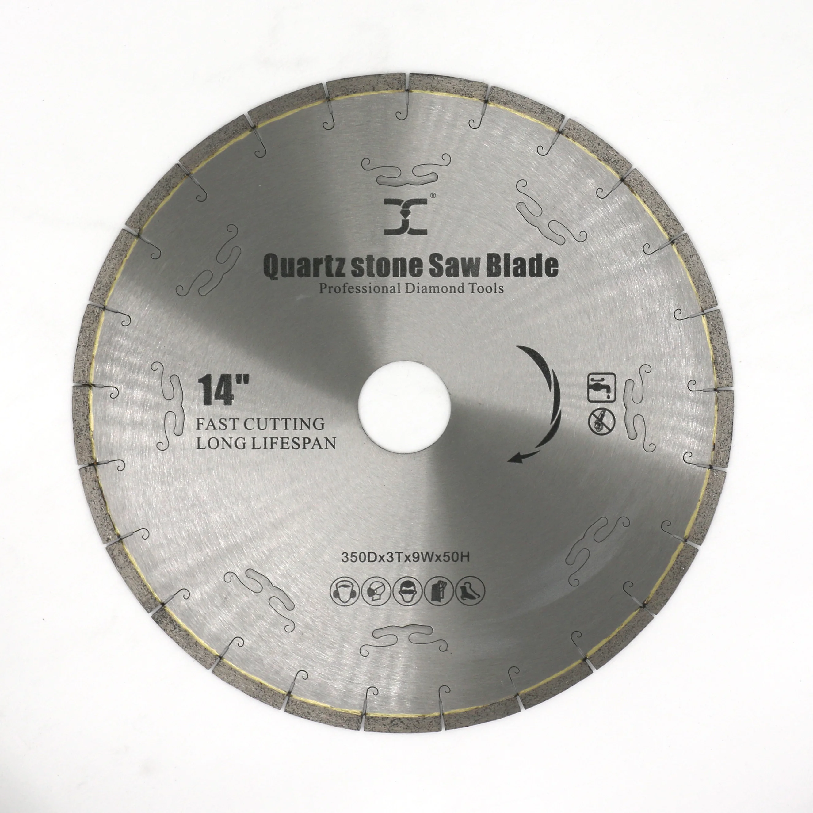 Fast cutting low noise Diameter 14inch 350mm for quartz stone cutter diamond segmented saw blade cutting disc