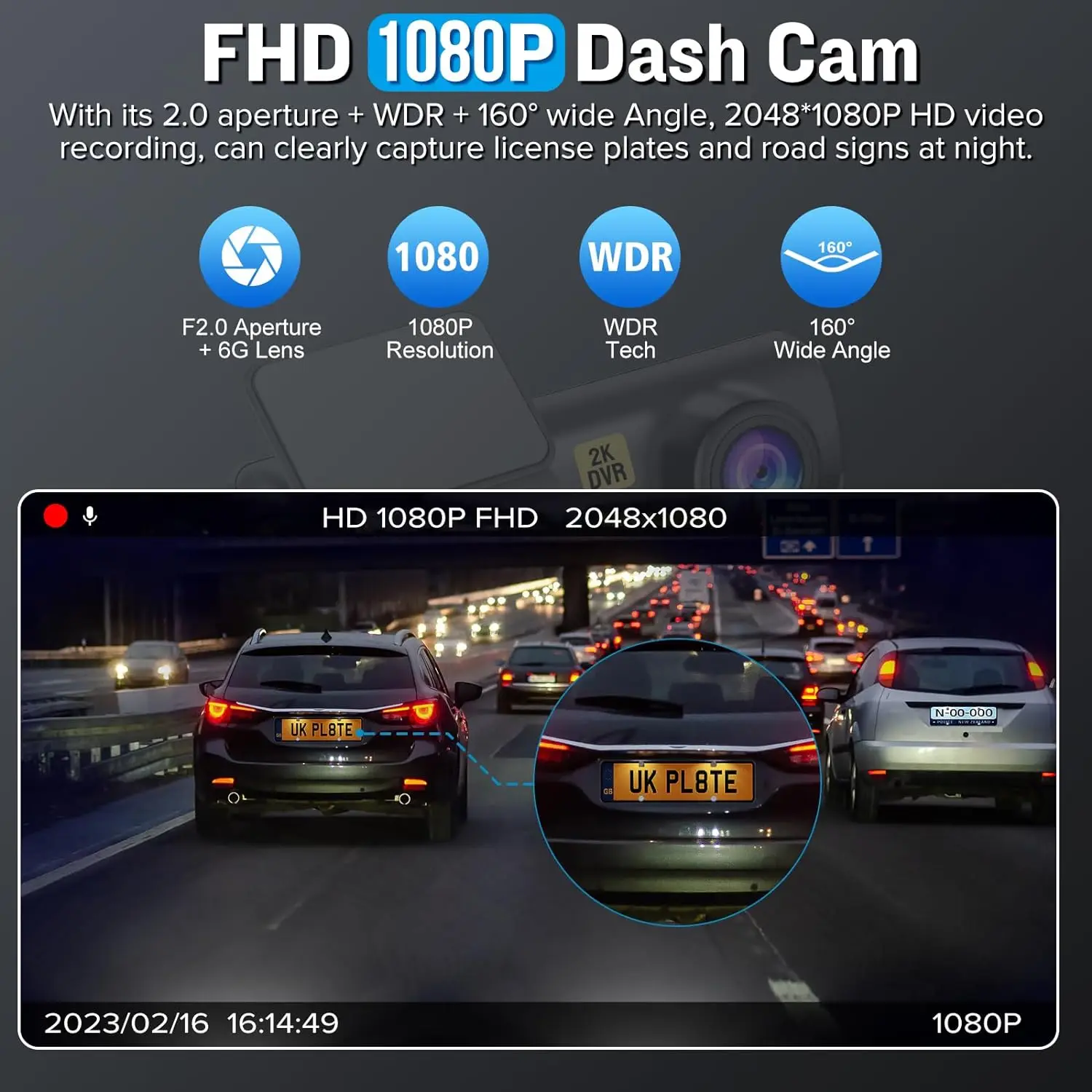 E-Too Factory Price 130 Degree Wide Angle Dash Cam EDR Night Vision Dash Cam Car DVR Black Box With WIFI 24 Hour Parking Monitor