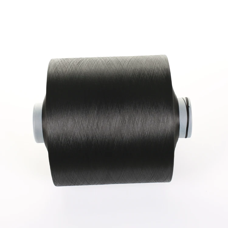 black filament 100% ECO 300D denier DTY Recycled polyester yarn recycled for weaving ribbon