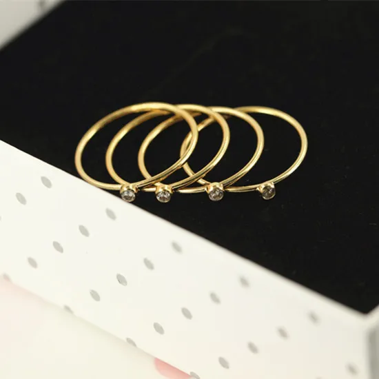 Hot sale Beautiful 14K Gold Filled Birthstone Simple Band Rings for women
