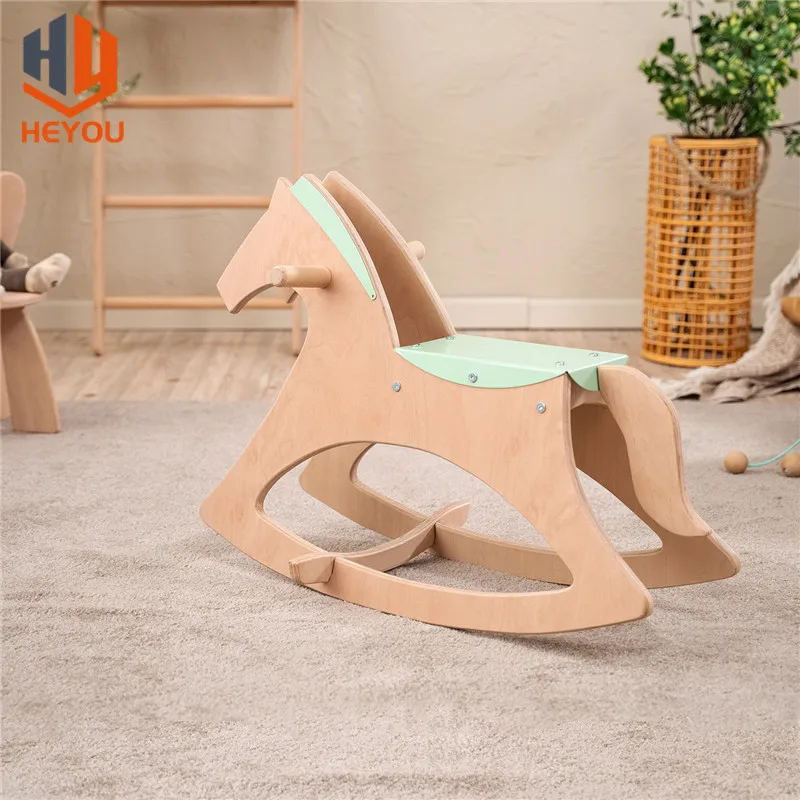 Wooden Baby Balanced Rocking Horse Chair Ride on Toys For Toddler