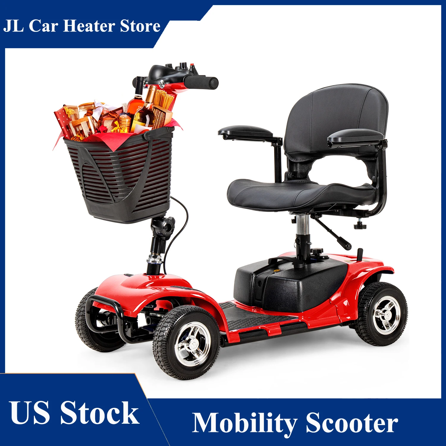 Travel 4 Wheel Mobility Scooter 24 V Motor Controller Electric All Terrain Powerful mobility Scooter for Seniors Disabled