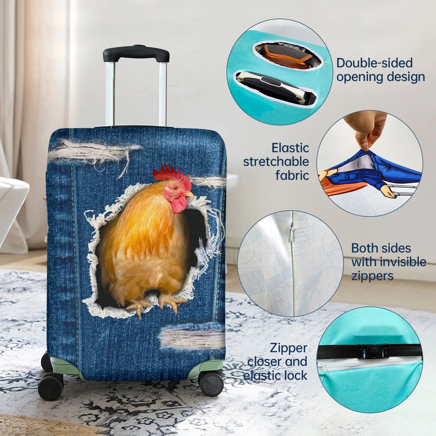 Personalized Sublimation Blank Luggage Cover Custom Polyester Suitcase Cover Spandex Luggage Bag Protective Print Covers
