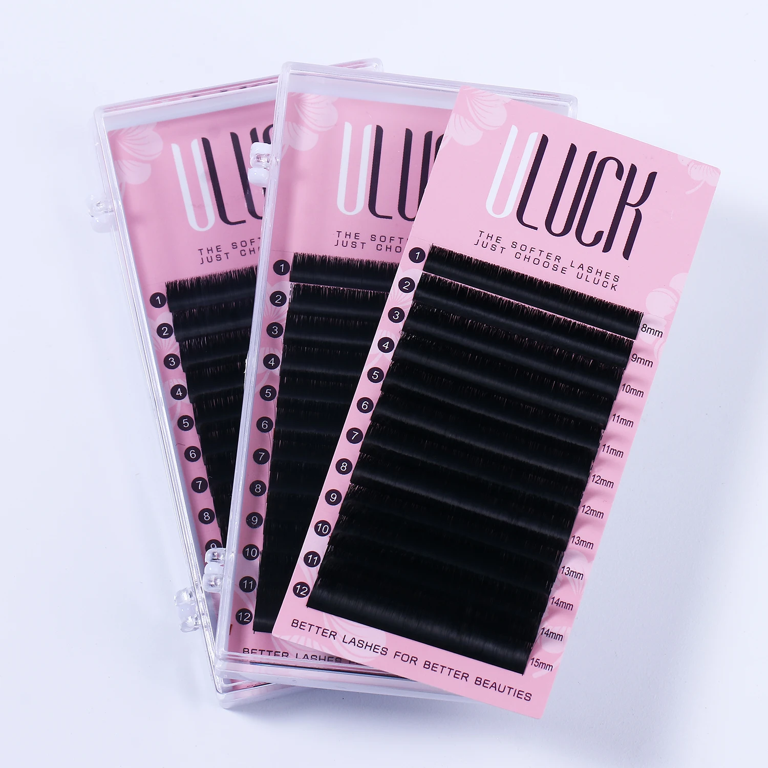 ULUCK Mix Length C D Curl Hand Made Matte Black Self-Making Fans Mega Volume Easy Fanning Eyelash