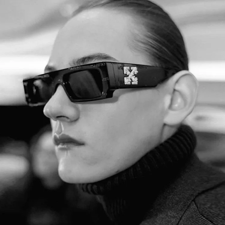 New Black/white Rectangle Sunglasses Man Driving Shades Male Sun Glasses Brand Designer Fishing Travel Vintage Sunglasses