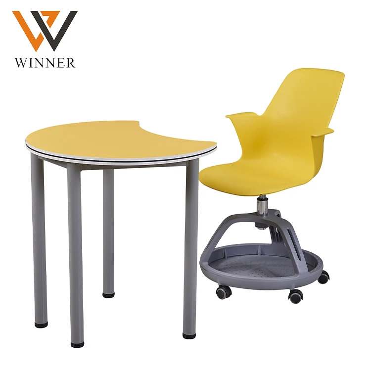 Стол в форме Луны со стулом, комбинированные стулья для учебных пособий