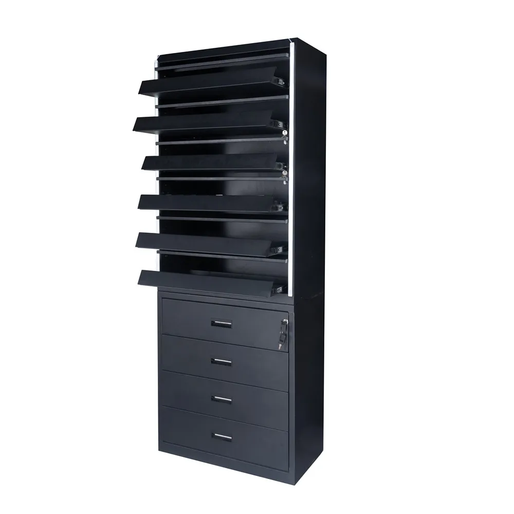 Wholesale Lighting Wooden Slatwall Cigarette Pack Display Device Stand Tobacco Display Cigar Cabinet