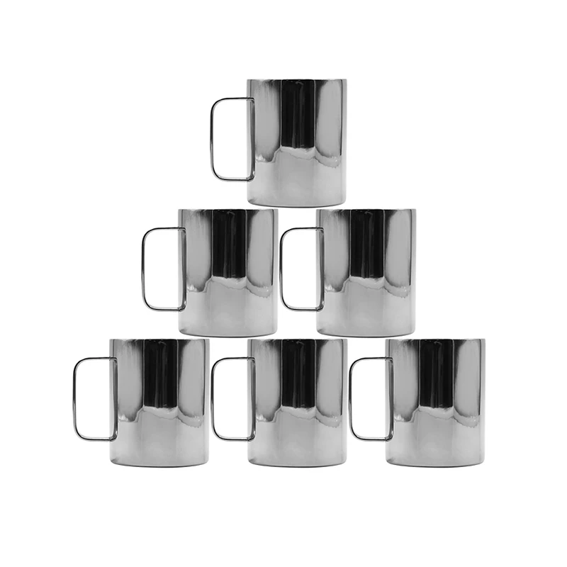 private label Customized 12oz Reusable Stainless Steel Insulated mirror reflection Travel Coffee Mug With Handle