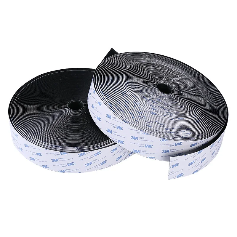 Hot Sell 30mm High Quality 3M Backing Glue Hook&Loop Tape Strong Adhesive Self-adhesive Hook and Loop 25m/roll