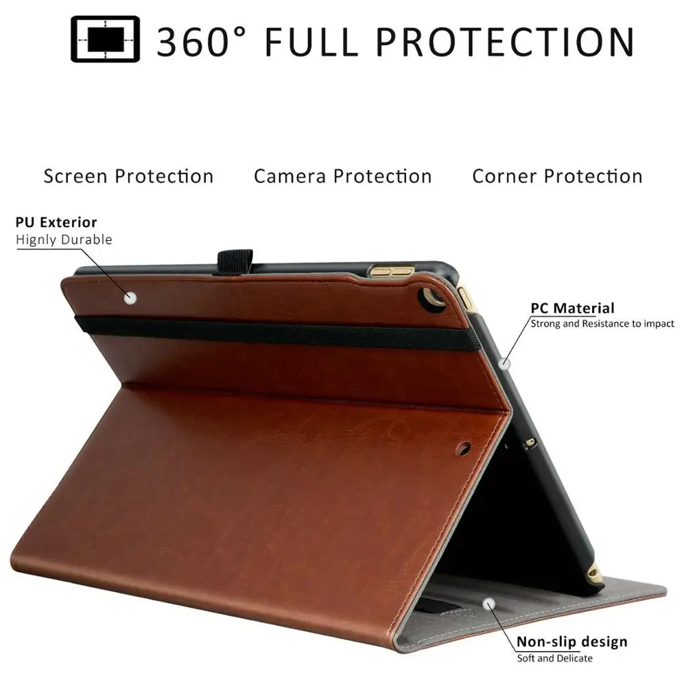 Premium PU Leather Flip Folio Wallet Case with Card Slot, Stand Holder, Magnetic Closure for iPad Pro 12.9 Inch 2015/2017 Tablet
