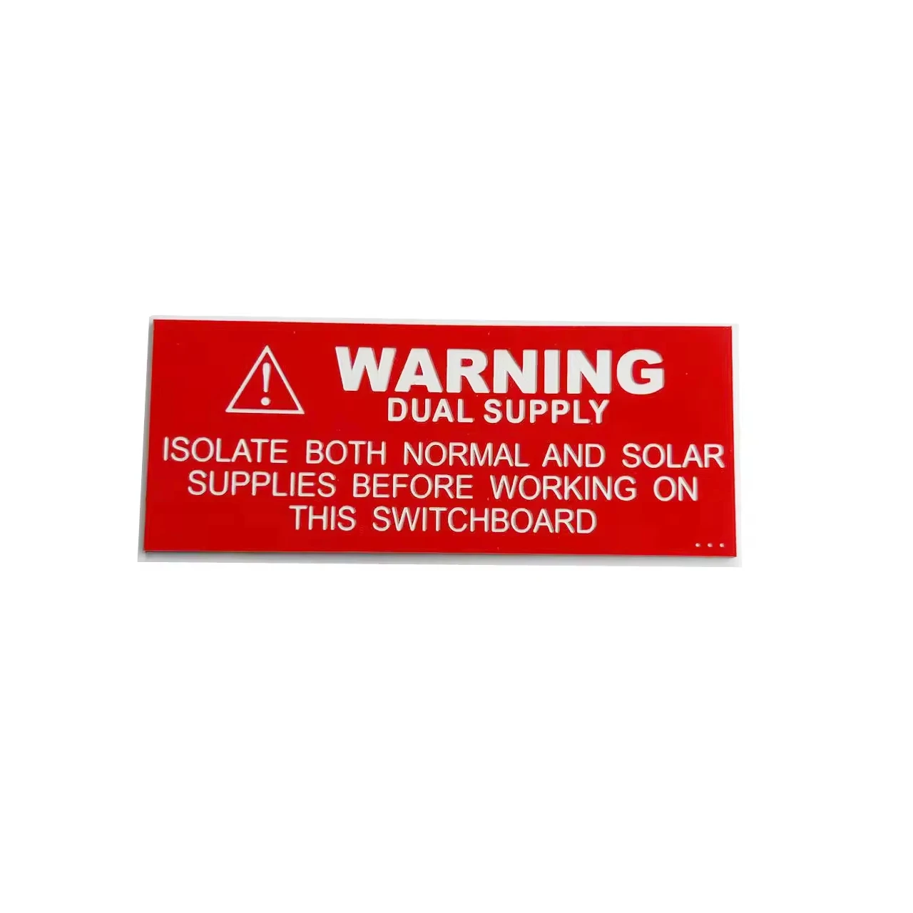 Isolate Both Normal And Solar Supplies Before Working On This Switchboard Dual Supply custom stickers PV Solar label Australia
