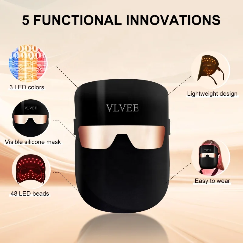 Professional High Beauty 3 Colors LED Mask Face Photon Light Skin Rejuvenation Light Facial Care Instrument Beauty equipment