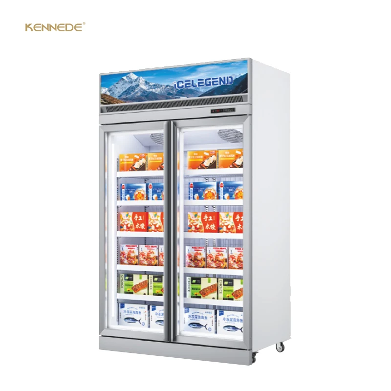 LW1250D 880L Full Screen Double Door Household Refrigerator Network Red Barbecue Display Vertical Low Temperature Electric