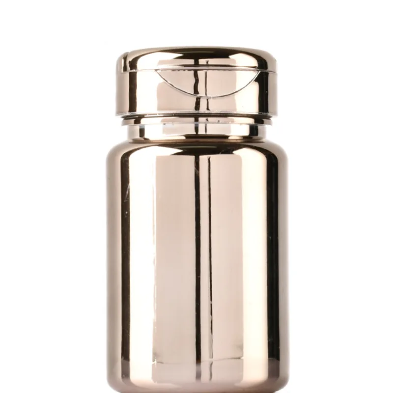 CUSTOM Plastic Empty Medicine Capsules Refillable Bottle Plating Gold Silver Convenient Tablets Capsule Pills Packing Container