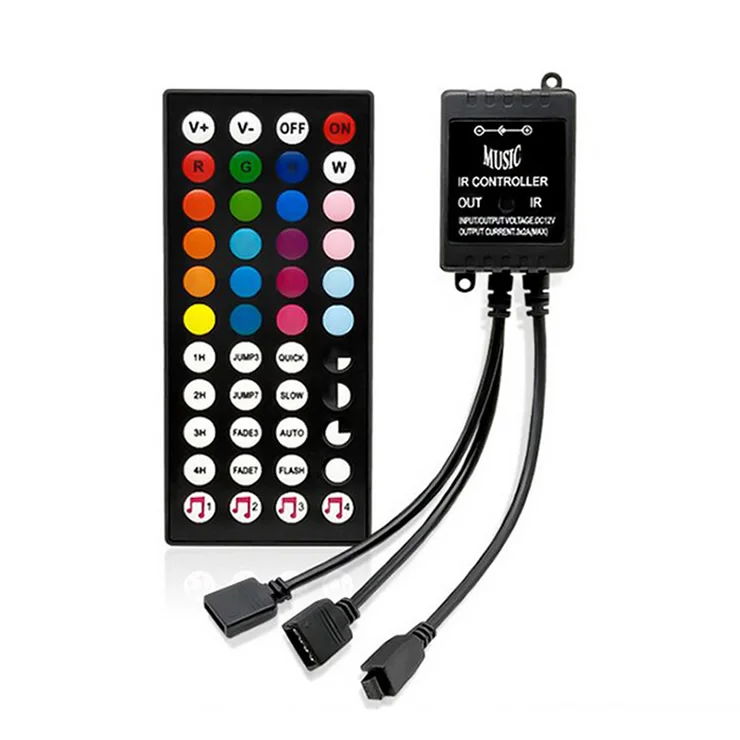 12v 44keys remote control sound music sync 5050/2835 rgb led strip light led music controller