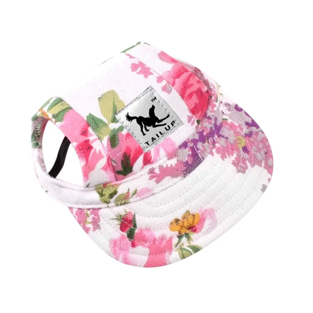 
Visor Cap with Ear Holes and Chin Strap Pet Baseball Cap Dogs Sport Hat for Dogs and Cats 