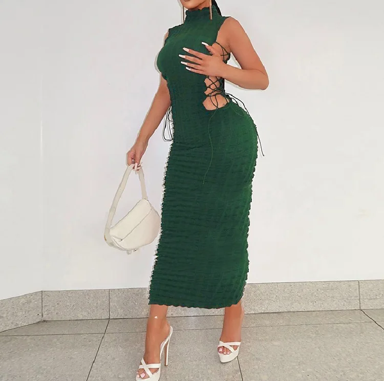 B8841-ladies Summer Dresses Fashion Clothing for Women Sleeveless White Dresses for Woman Elegant