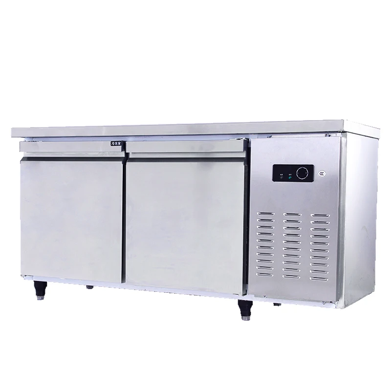 Kitchen Refrigerator Stainless Steel Countertop Operating Refrigerated Freezer