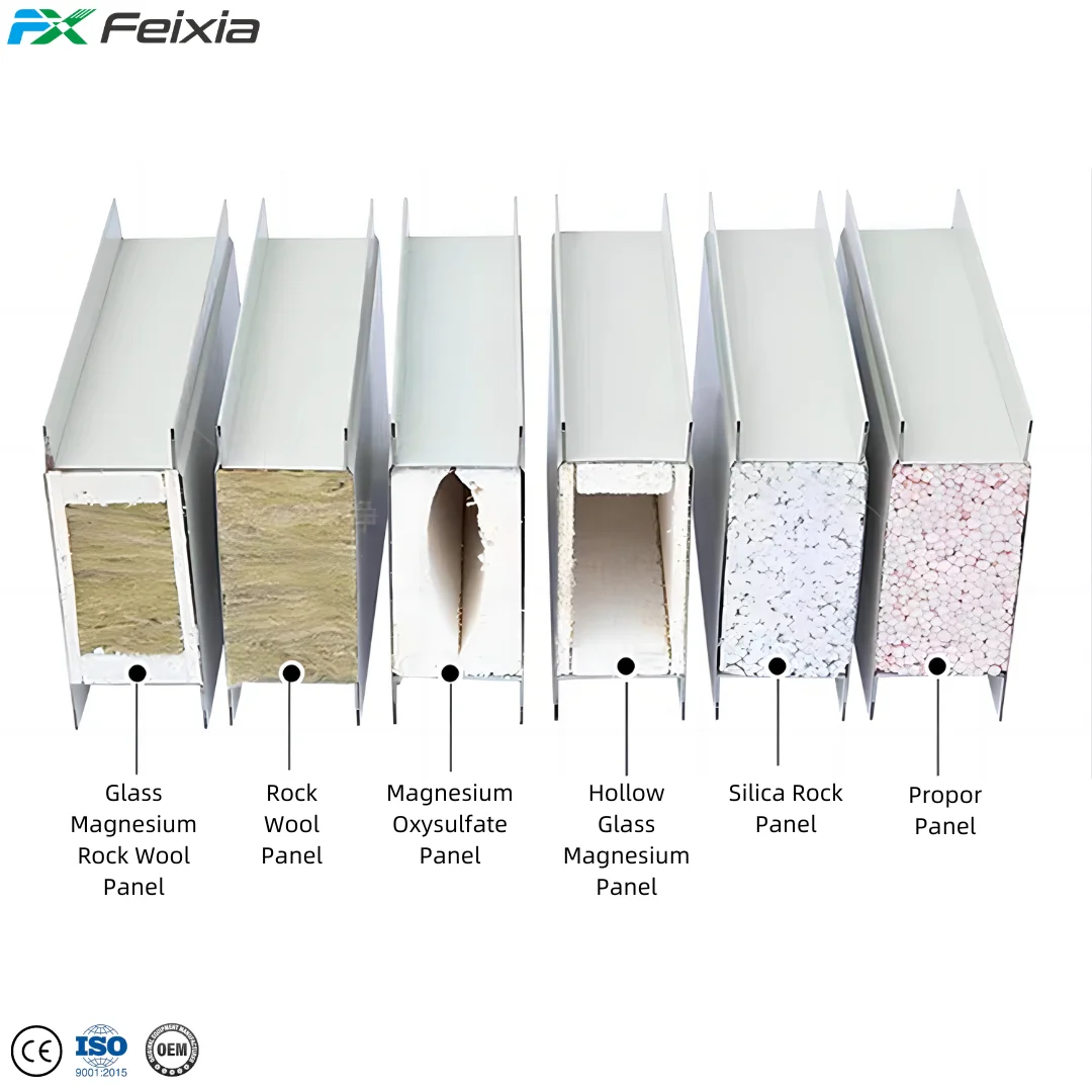 Modular Cleanroom Wall PU Rock Wool Sandwich Panels High Quality Cleanroom Wall Panels