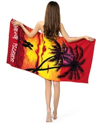 Vivid printed Hawaii style beach towel or bath towel with high quality and comfort
