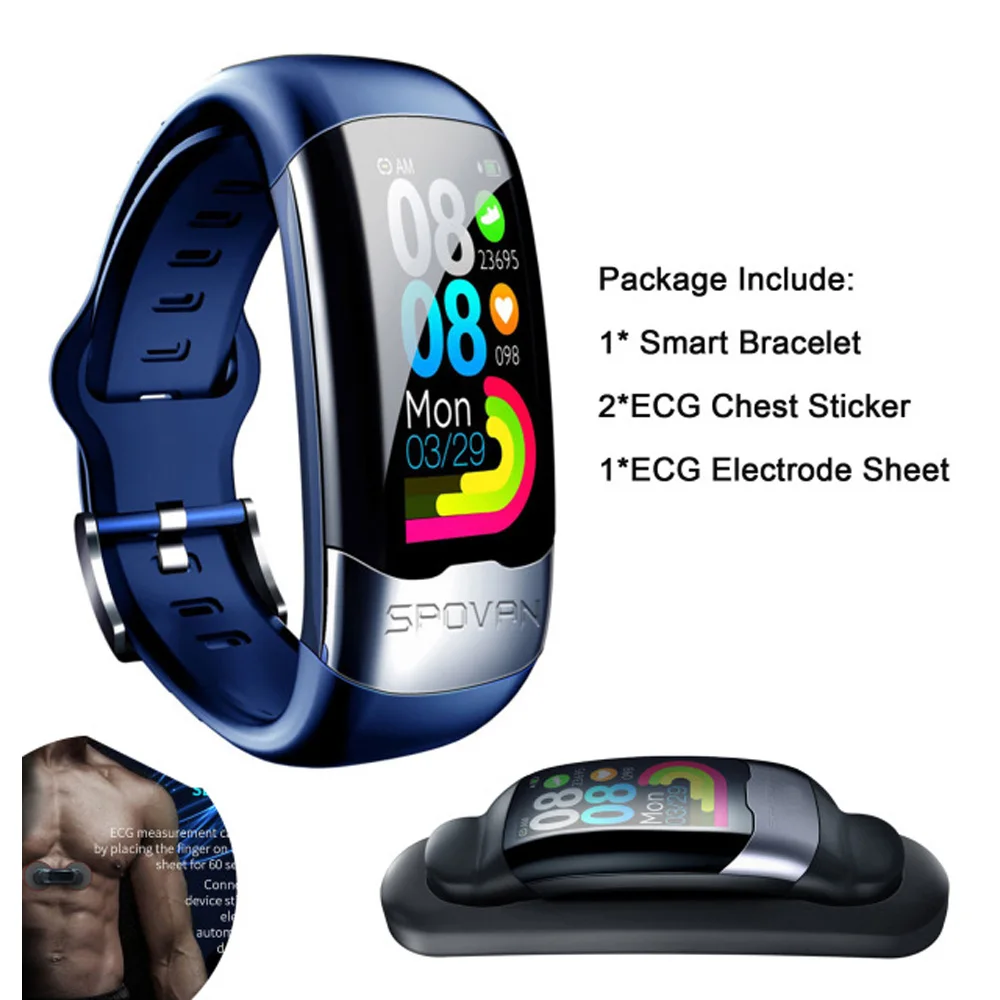 H02 ECG PPG Smart Watch Heart Rate Monitor Blood Pressure Smartband Monitor Health Wristband 150mAh USB charging Replacement