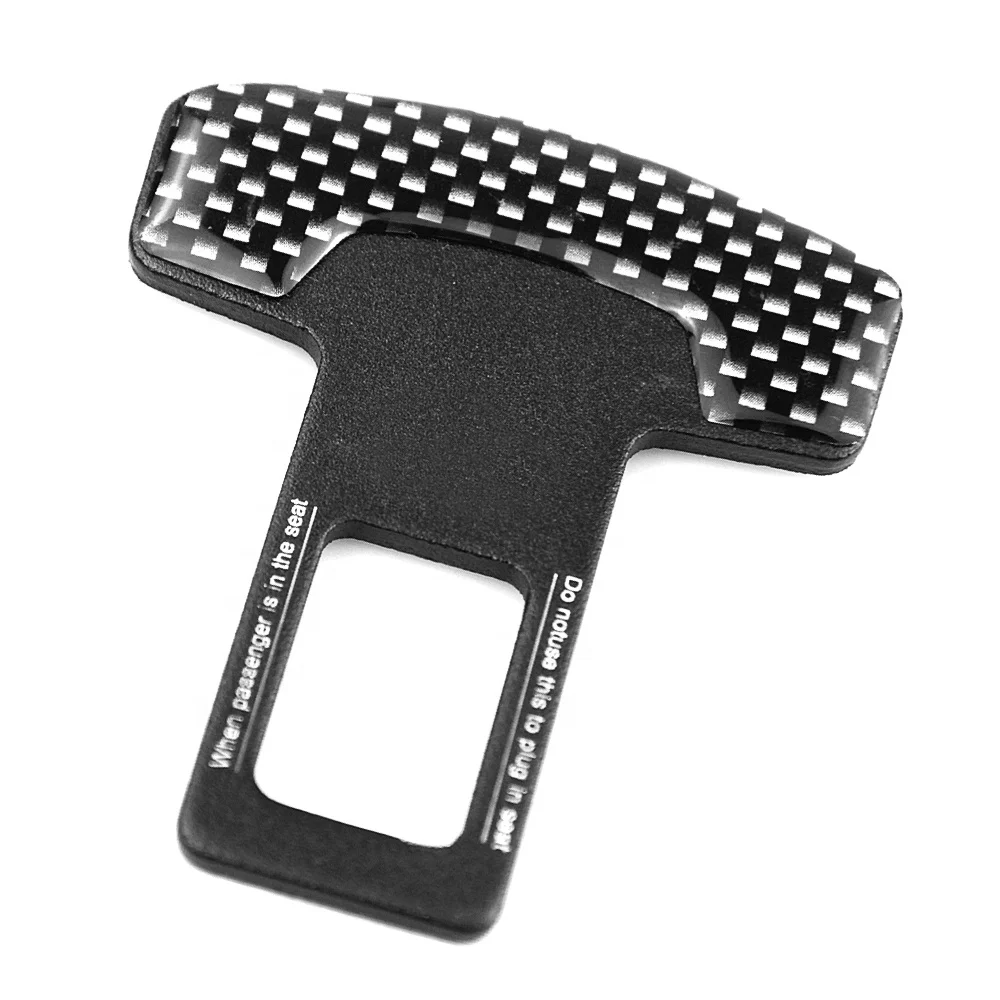 JDMotorsport88 2pcs Carbon Fiber Look Car Seat Belt Clip Universal Seat Belt Buckle Auto Metal Seat Belts Clip