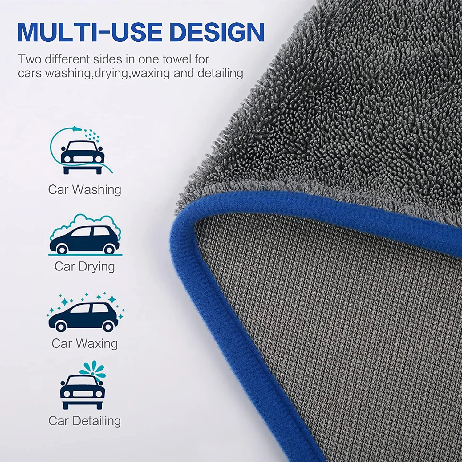 600GSM Microfiber Twisted Loop Drying Towel, Twisted Car Towel Scratch-Free, Lint-Free and Swirl-Free