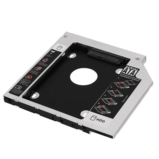 Алюминиевый адаптер для жесткого диска 9 5 мм Sata3 SSD Cd/dvd-rom Оптический отсек ноутбука второй HDD Caddy
