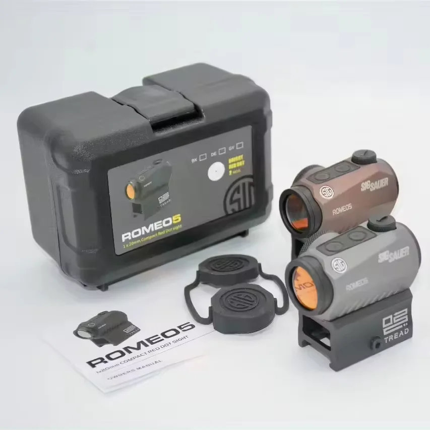 Romeo5 1X20mm Tactical Shooting Red Dot Sight Outdoor Hunting Accessory with 1MW Aluminum Oxide Coating Material