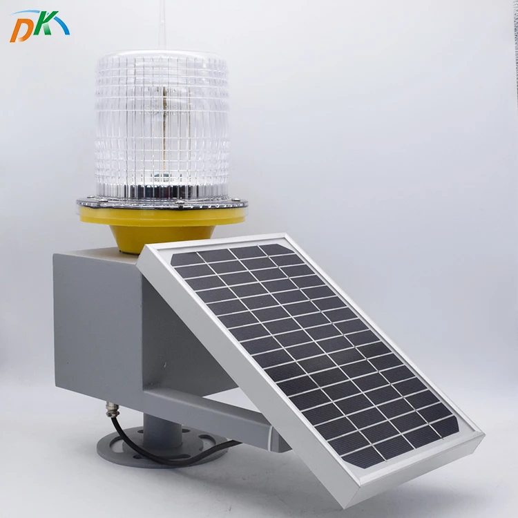 DEKE Solar LED Aviation Warning Light Use Solar  Panel for Tower Luminous