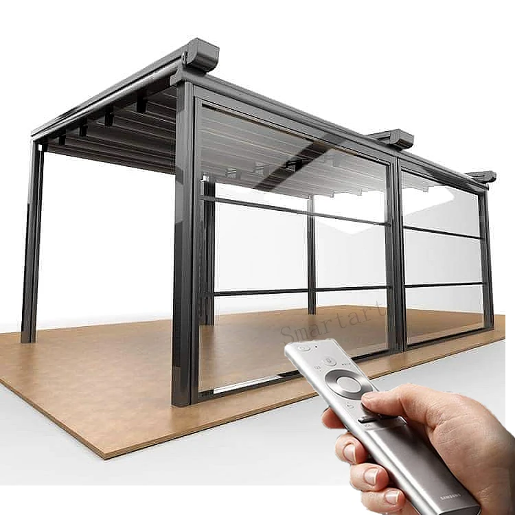 
customized Wholesale frameless glass canopy with steel bracket glass pergola roof 