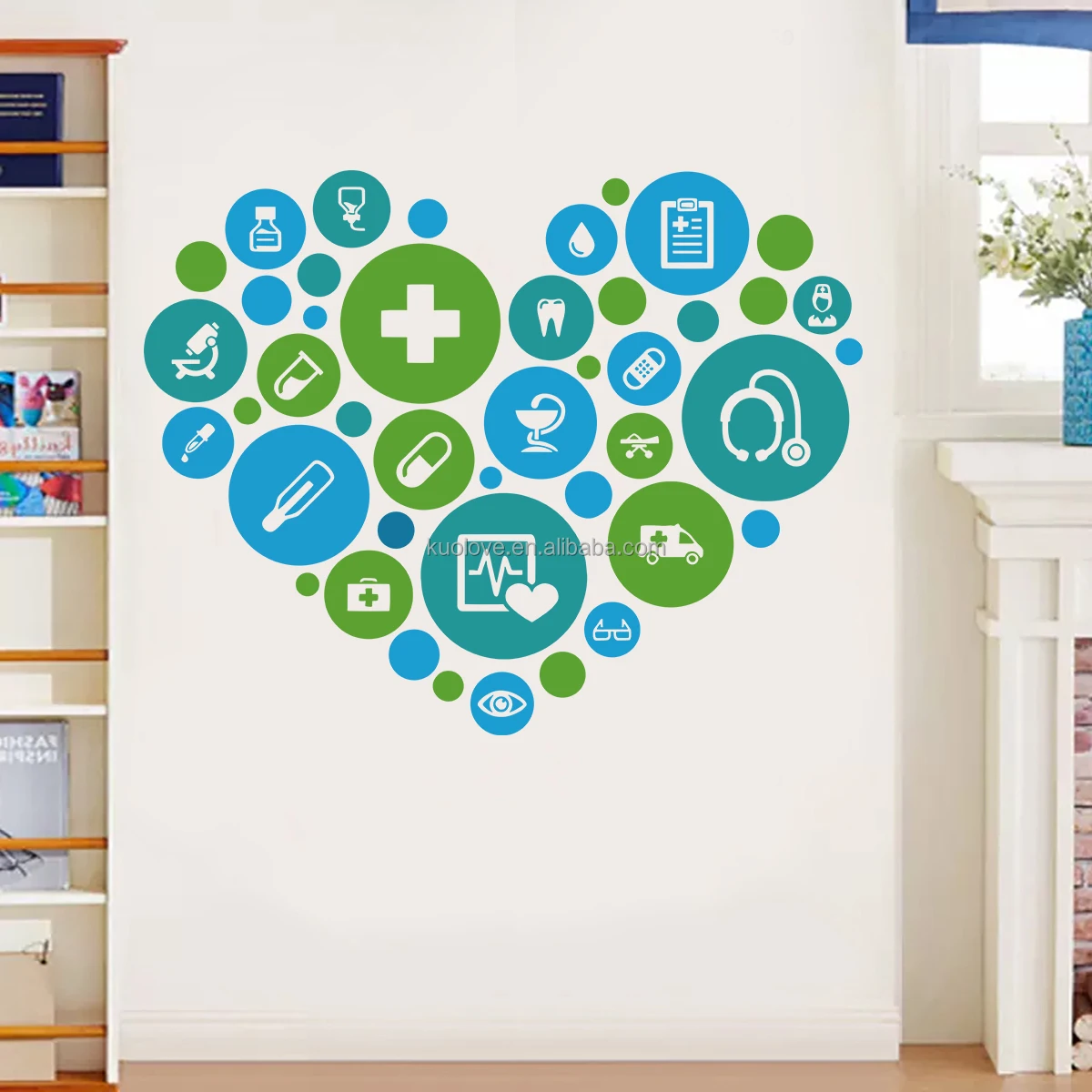 Medical knowledge popularization chemical ware wall stickers Hospital clinic background wall Creative decoration wallpaper