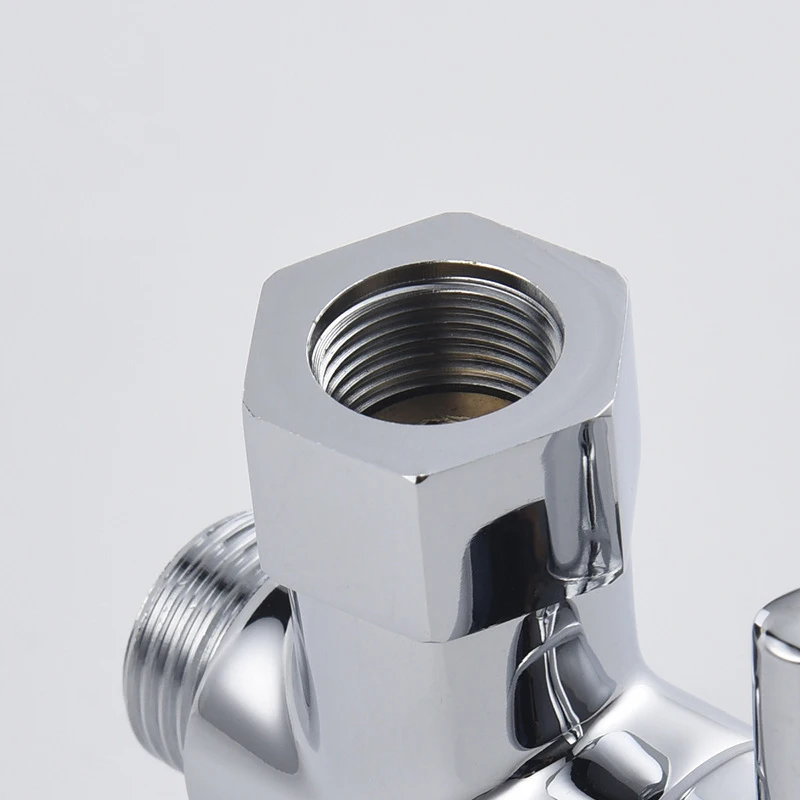 Bathroom 3/8 inch brass 3 ways T-adapter diverter valve for Handheld Toilet Bidet Spray
