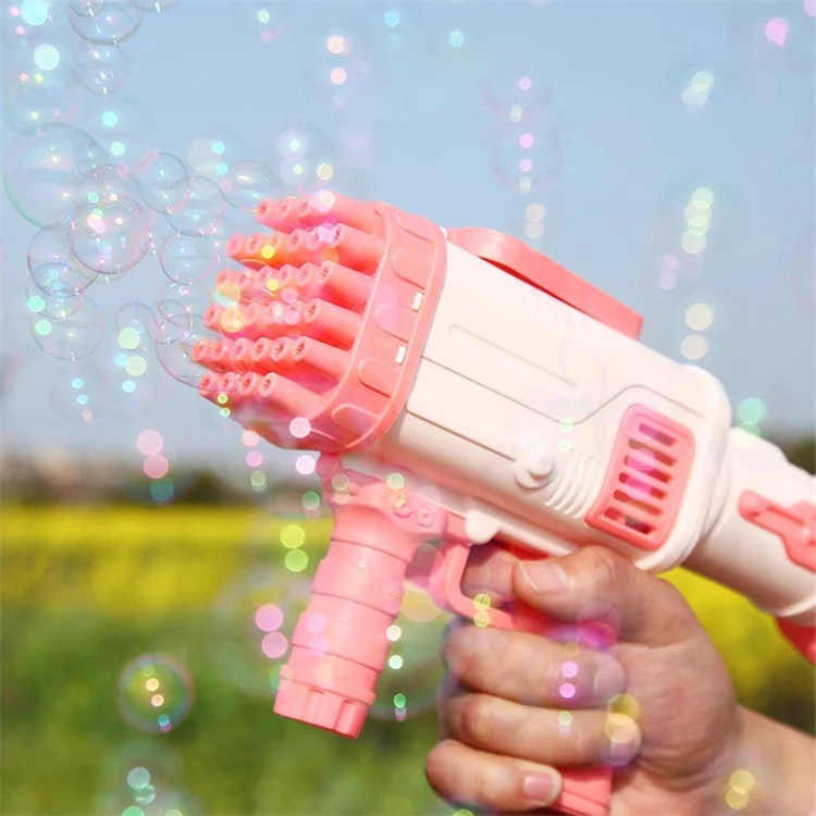 2024 High Quality Kids Handheld Bubble Gun Automatic PVC Gatling Style Summer Outdoor Soap Water Play One Click Start Bubble
