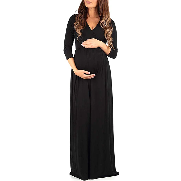 
OEM Factory Women Pregnancy Clothes Maternity Maxi Dress 