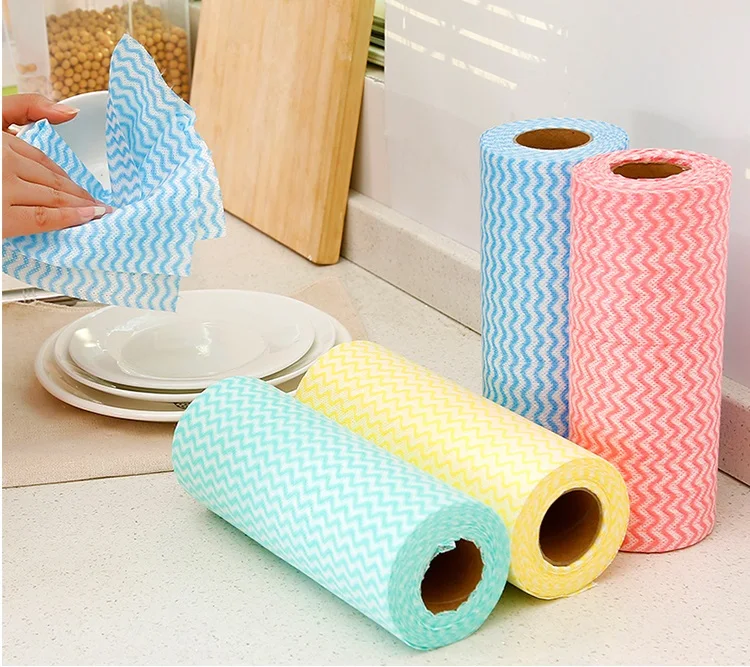 Reusable Nonwoven Cleaning Dishcloths Roll Wipes Wiping Rag Household Kitchen Floor Car Shoe Multi-Purpose Towel Dish Cloth