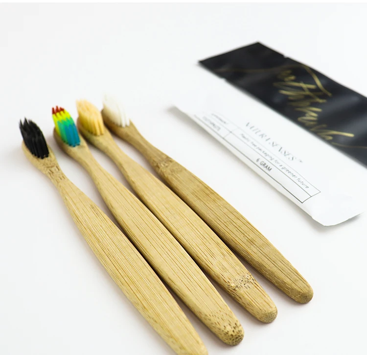 Factory Price Deluxe Ecoway Dental Kit with Bamboo Toothbrush and 5ml Colgate Toothpaste for Hotel Amenity