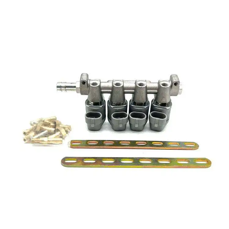 Auto Cng Lpg Injector Rails Gas Conversion Kit Injector Rail Sequential Injection 2 ohm 3ohm 4 Cyl Injector Rail