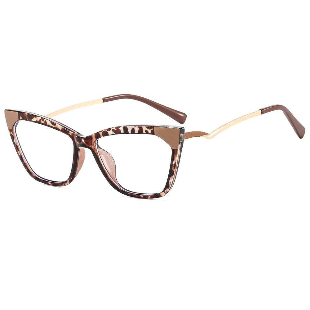 Cat Eye Computer Glasses Anti Blue Light Glasses Frames Spring Hinge Women Fashion Eyeglasses Frames